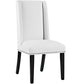 Baron Set of 2 Vinyl Dining Chair, White  - No Shipping Charges