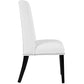 Baron Set of 2 Vinyl Dining Chair, White  - No Shipping Charges