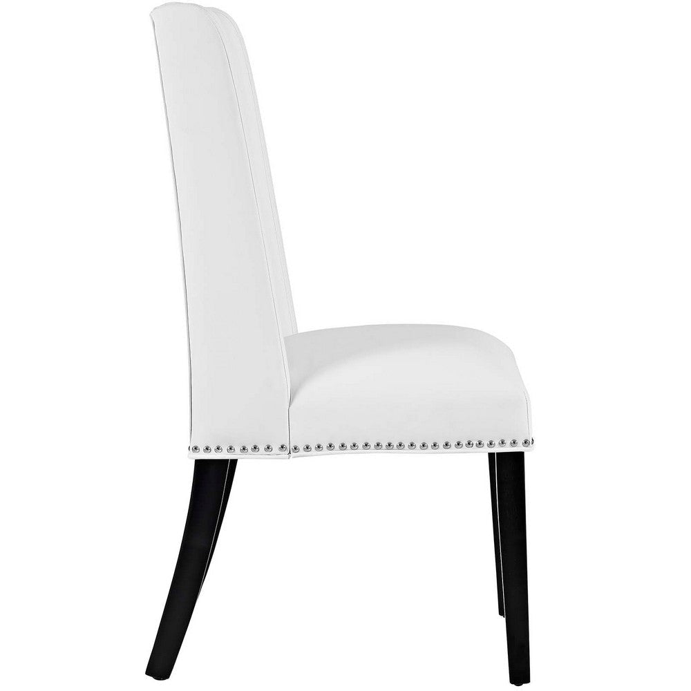 Baron Set of 2 Vinyl Dining Chair, White  - No Shipping Charges