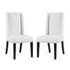 Baron Set of 2 Vinyl Dining Chair, White  - No Shipping Charges