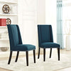 Modway Baron Modern Tall Back Wood Upholstered Fabric Two Dining Chairs in Azure MDY-EEI-2748-AZU-SET