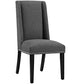 Modway Baron Modern Tall Back Wood Upholstered Fabric Two Dining Chairs in Gray MDY-EEI-2748-GRY-SET