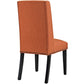 Modway Baron Modern Tall Back Wood Upholstered Fabric Two Dining Chairs in Orange MDY-EEI-2748-ORA-SET