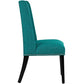 Modway Baron Modern Tall Back Wood Upholstered Fabric Two Dining Chairs in Teal MDY-EEI-2748-TEA-SET