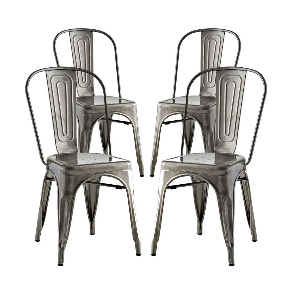 Promenade Set of 4 Dining Side Chair, Gunmetal  - No Shipping Charges