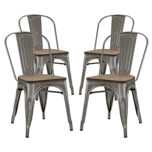 Promenade Set of 4 Dining Side Chair , GunMetal - No Shipping Charges