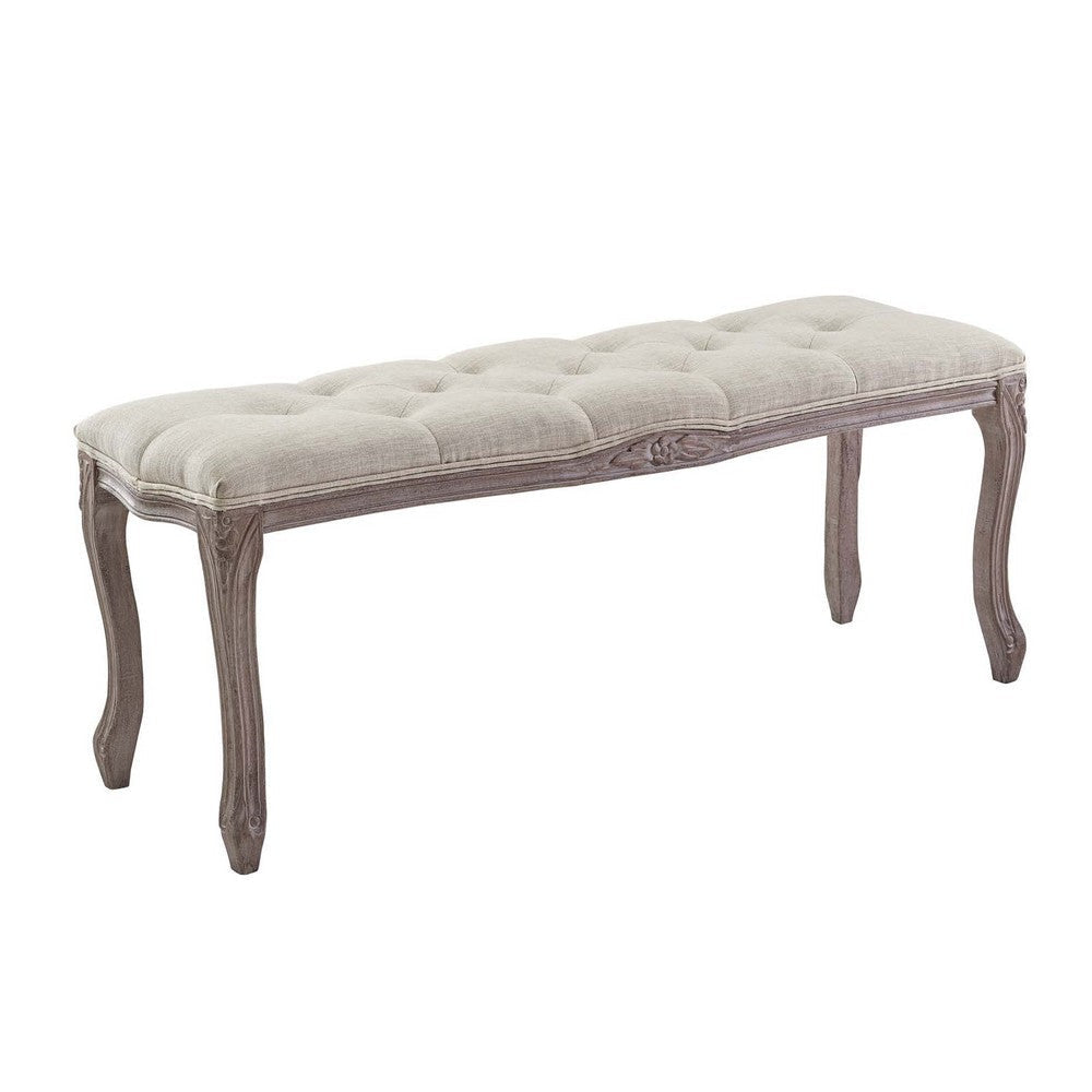 Regal Vintage French Upholstered Fabric Bench  - No Shipping Charges