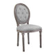 Arise Vintage French Upholstered Fabric Dining Side Chair by Modway| Light Gray
