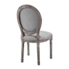 Arise Vintage French Upholstered Fabric Dining Side Chair by Modway| Light Gray