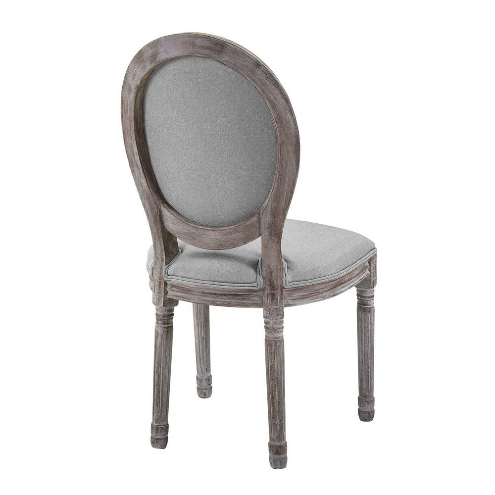 Arise Vintage French Upholstered Fabric Dining Side Chair by Modway| Light Gray