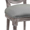Arise Vintage French Upholstered Fabric Dining Side Chair by Modway| Light Gray