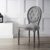 Arise Vintage French Upholstered Fabric Dining Side Chair by Modway| Light Gray