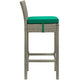 Conduit Outdoor Patio Wicker Rattan Bar Stool by Modway| Light Gray Green
