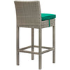 Conduit Outdoor Patio Wicker Rattan Bar Stool by Modway| Light Gray Green