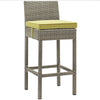Conduit Outdoor Patio Wicker Rattan Bar Stool by Modway| Light Gray Peridot