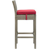 Conduit Outdoor Patio Wicker Rattan Bar Stool by Modway| Light Gray Red