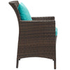Conduit Outdoor Patio Wicker Rattan Dining Armchair by Modway| Brown Turquoise