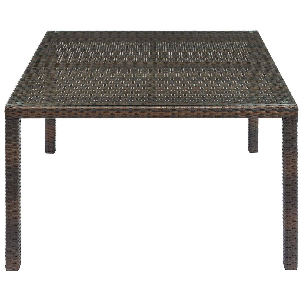 Conduit 47" Outdoor Patio Wicker Rattan Dining Table by Modway| Brown