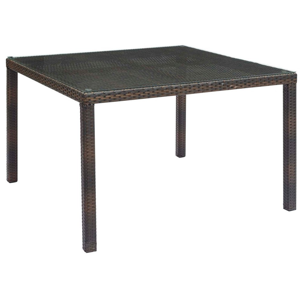 Conduit 47" Outdoor Patio Wicker Rattan Dining Table by Modway| Brown
