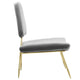 Ponder Performance Velvet Lounge Chair by Modway| Gray