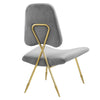 Ponder Performance Velvet Lounge Chair by Modway| Gray
