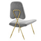 Ponder Performance Velvet Lounge Chair by Modway| Gray
