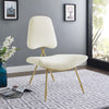 Ponder Performance Velvet Lounge Chair by Modway| Ivory