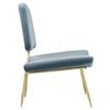 Ponder Performance Velvet Lounge Chair by Modway| Sea Blue