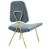 Ponder Performance Velvet Lounge Chair by Modway| Sea Blue