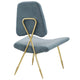 Ponder Performance Velvet Lounge Chair by Modway| Sea Blue