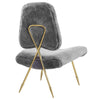 Ponder Upholstered Sheepskin Fur Lounge Chair by Modway| Gray