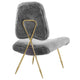Ponder Upholstered Sheepskin Fur Lounge Chair by Modway| Gray