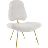 Ponder Upholstered Sheepskin Fur Lounge Chair  - No Shipping Charges