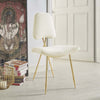Ponder Performance Velvet Dining Side Chair by Modway| Ivory