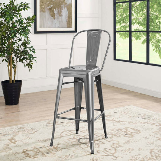 Promenade Bar Side Stool In Gunmetal Gray  - No Shipping Charges