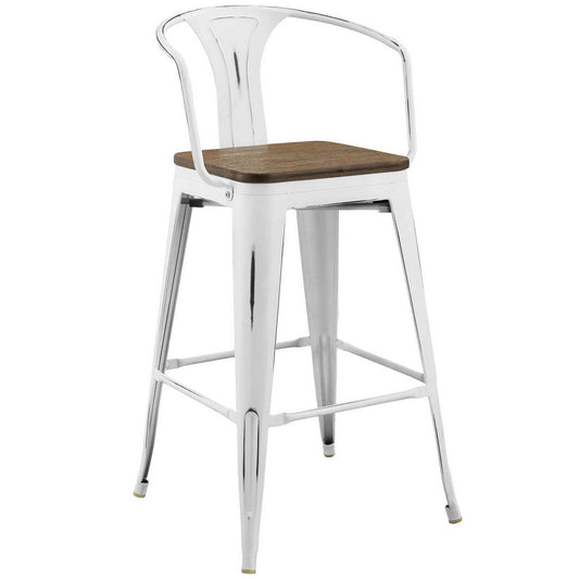Modish Promenade Bar Stool In Black  - No Shipping Charges