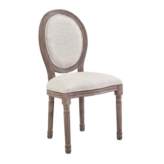 Emanate Vintage French Upholstered Fabric Dining Side Chair - No Shipping Charges
