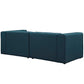 Modway Mingle Contemporary Modern 2-Piece Sectional Sofa Set in Blue MDY-EEI-2825-BLU