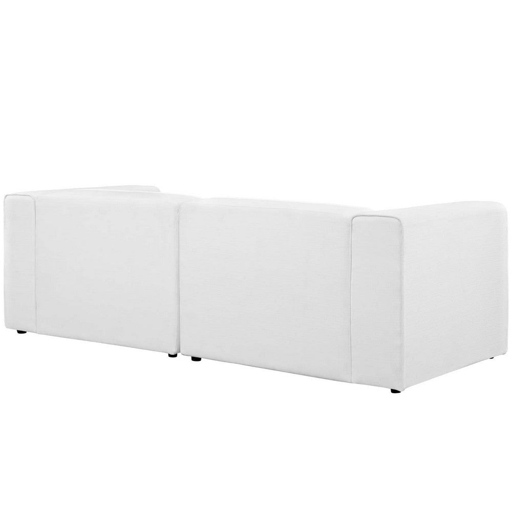 Modway Mingle Contemporary Modern 2-Piece Sectional Sofa Set in White MDY-EEI-2825-WHI