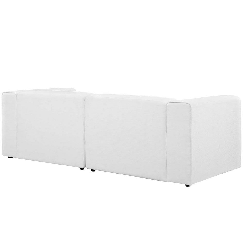Mingle 2 Piece Upholstered Fabric Sectional Sofa Set by Modway| White