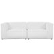 Mingle 2 Piece Upholstered Fabric Sectional Sofa Set by Modway| White