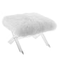 Swift Sheepskin Bench, Clear White  - No Shipping Charges