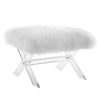 Swift Sheepskin Bench, Clear White  - No Shipping Charges