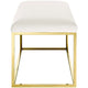 Anticipate Fabric Bench by Modway| Gold Ivory