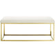 Anticipate Fabric Bench by Modway| Gold Ivory