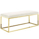 Anticipate Fabric Bench by Modway| Gold Ivory