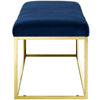 Anticipate Fabric Bench by Modway| Gold Navy