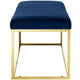 Anticipate Fabric Bench by Modway| Gold Navy