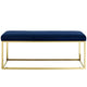 Anticipate Fabric Bench by Modway| Gold Navy