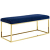 Anticipate Fabric Bench by Modway| Gold Navy